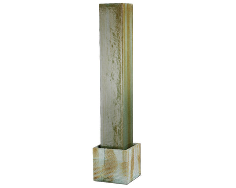 Lightweight Square Copper Colored Pillar Fountain Tall
