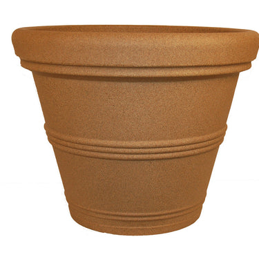 Tusco Rolled Rim Pot Sandstone Plastic