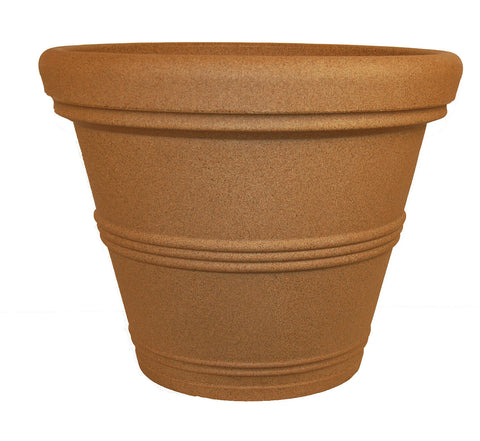 Tusco Rolled Rim Pot Sandstone Plastic