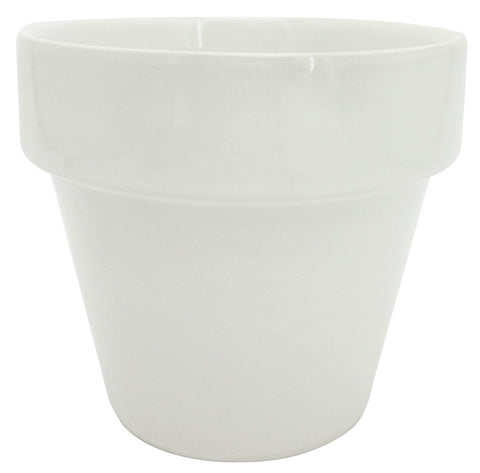 Glazed Ceramic Electric Pot White - 5.5 inch