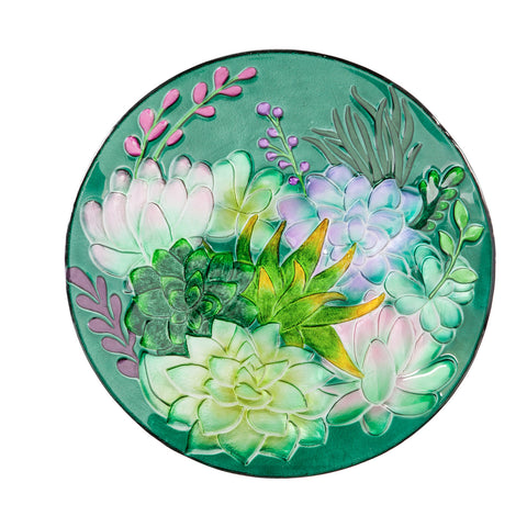 bird bath succulent garden Glass Bird Bath, Succulent