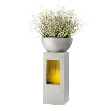 Lightweight Rain Fountain With Bowl On Top And Led Light Short - 32 inch