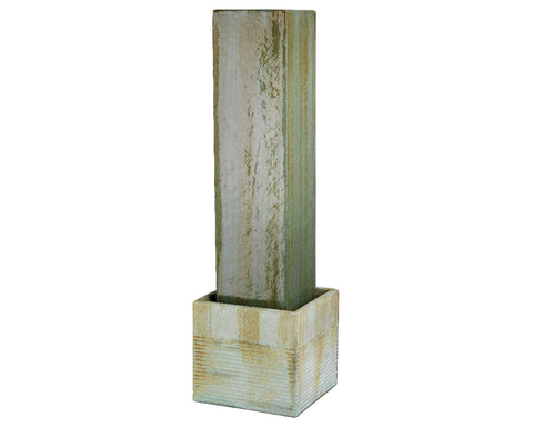 Lightweight Square Copper Colored Pillar Fountain Medium