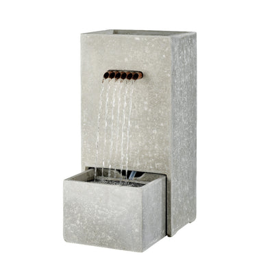 Lightweight Rectangle Grey Spill Fountain Small
