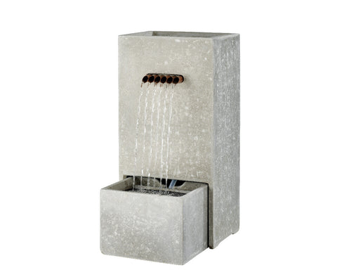 Lightweight Rectangle Grey Spill Fountain Small