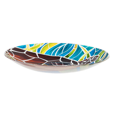 Glass Bird Bath, Art Nouveau Tortoise - 18 inch