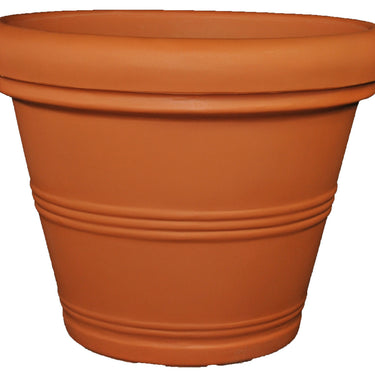 Tusco Rolled Rim Pot Terra Cotta Plastic - 15.5 inch
