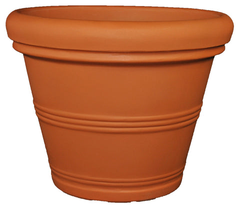 Tusco Rolled Rim Pot Terra Cotta Plastic - 15.5 inch