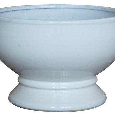 Glazed Ceramic Clara Low Urn White