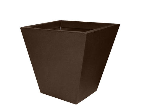 Tusco Square Pot Espresso Plastic - 18 inch