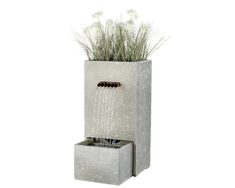 Lightweight Rectangle Grey Spill Fountain Small