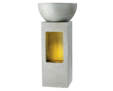 Lightweight Rain Fountain With Bowl On Top And Led Light Short - 32 inch