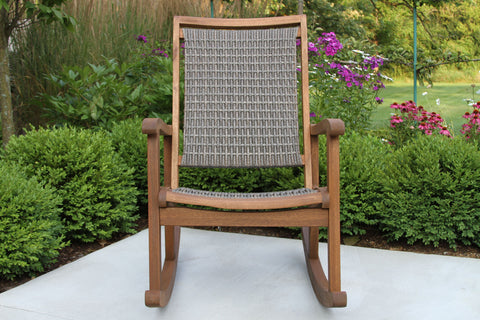 Patio Seating - Eucalyptus And Resin Wicker Rocking Chair