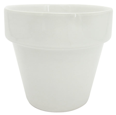 Glazed Ceramic Electric Pot White - 4 inch
