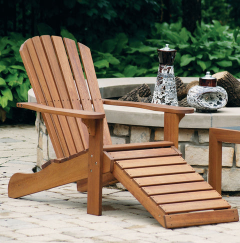 Patio Seating - Eucalyptus Adirondack Chair With Ottoman