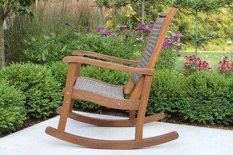Patio Seating - Eucalyptus And Resin Wicker Rocking Chair