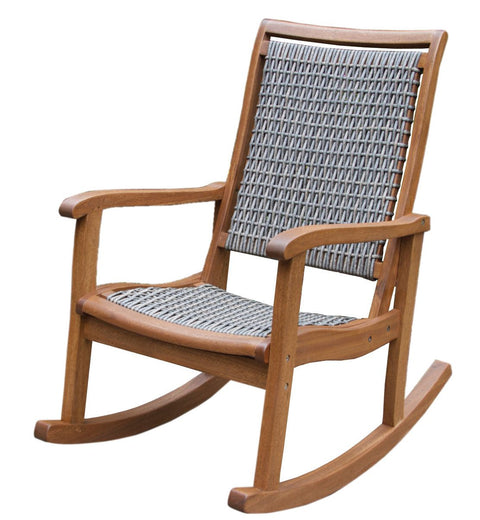 Patio Seating - Eucalyptus And Resin Wicker Rocking Chair