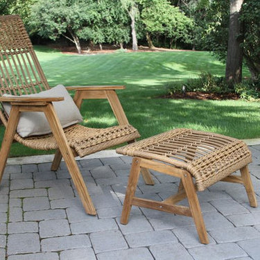 Bohemian Teak and Wicker Lounge Chair