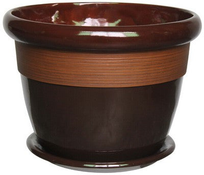 Plastic - Etched Stripe Brown - 16 inch