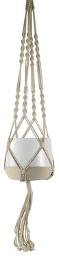Macrame Hanging Planter White - 5.5 inch