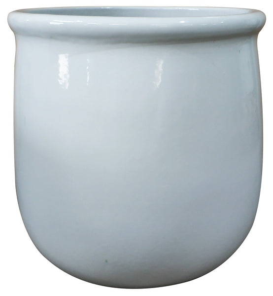large white ceramic plant pot Glazed Ceramic Sack Planter White