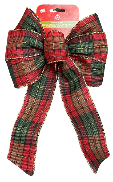 Red/Green Plaid Bow - 8.5"X14"